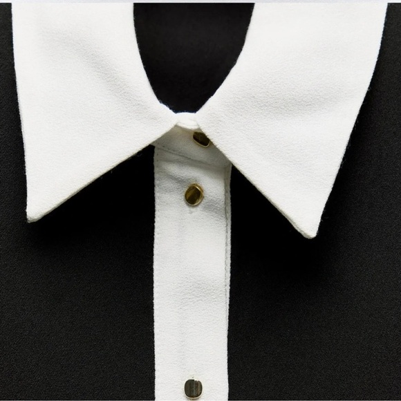 ZARA SHOULDER PAD BLACK MINI DRESS NWT - Picture 8 of 9